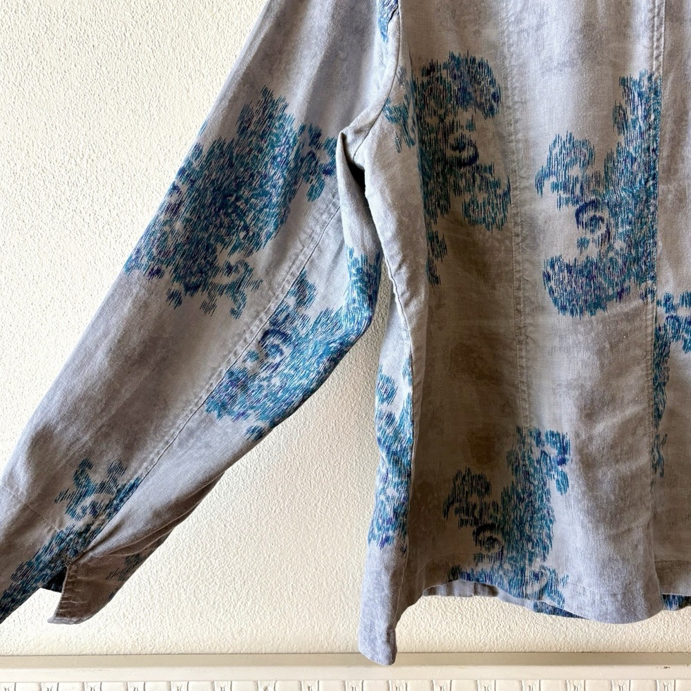 Coldwater Creek 100% linen unlined snap front‎ jacket - Picture 9 of 10